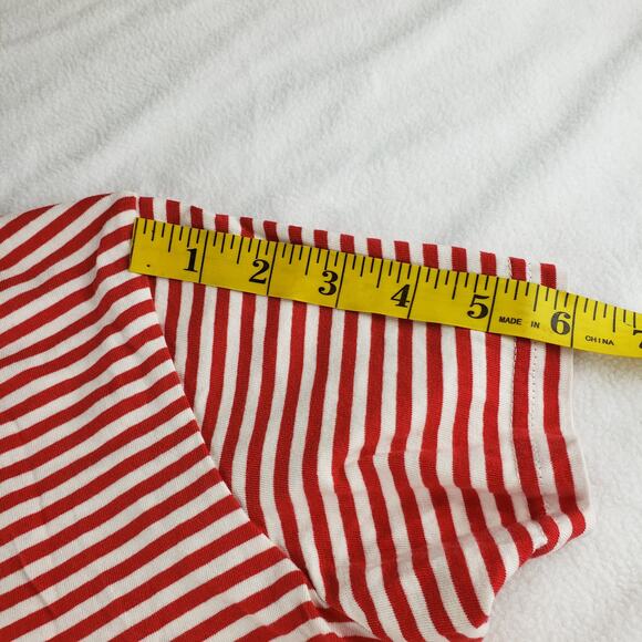 Pabst Blue Ribbon Shirt Womens Small T Shirt Tee Striped Red White Top Preppy - Picture 5 of 8